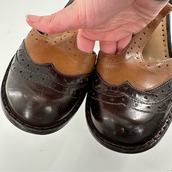 Nine West heels size 9 brown tan leather brogue vintage steampunk y2k 2000s - Picture 10 of 15